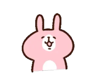 😌 roze konijn, schattig, konijntje, sticker, cartoon whatsapp sticker