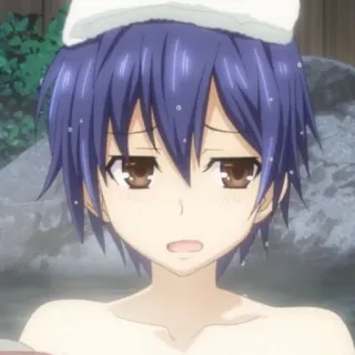 😓 anime, boy, bath, hot spring, towel telegram sticker