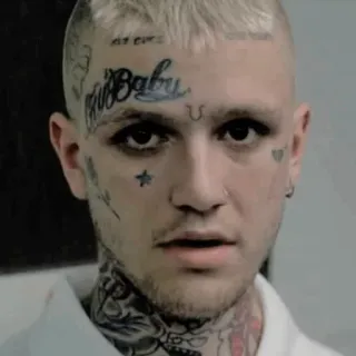 💙 Lil Peep Baby lil peep, เพลง, แร็ปเปอร์, รอยสัก, หน้า, ภาพเหมือน, ศิลปิน telegram sticker
