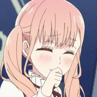😅 Anime Mädchen, Cartoon, Niedlich, Rosa Haare, Lächelnd whatsapp sticker
