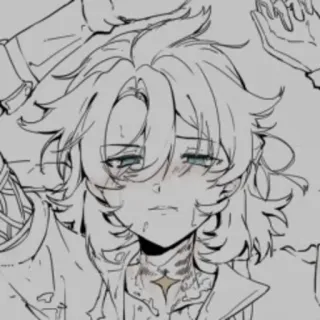 ☦️ Albedo Genshin Impact Anime, Video game, Sedih, Fanart, Seni digital, Ilustrasi, Karakter, Genshin Impact telegram sticker