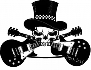 🤟 Rock Soul teschio, chitarre, cappello, rock, musica, scheletro telegram sticker