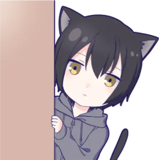 👀 Chico gato, Anime, Dibujos animados, Manga, Lindo, Kawaii telegram sticker