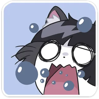 😱 cat, cartoon, sticker, anime, cute, kawaii telegram sticker