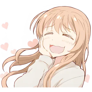 😍 애니메이션, 소녀, 하트, 귀여운, 행복한, 만화 telegram sticker