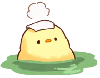 ♨️ цыпленок, птица, милый, ванна, животное, каваий telegram sticker