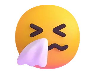 🤧 อิโมจิ, ป่วย, จาม, ป่วย, เป็นหวัด, ไข้หวัดใหญ่ telegram sticker