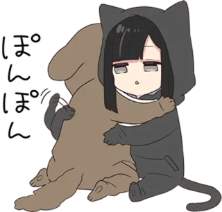 🤗 ぽ
ん
ぽ
ん Anime, Hoạt hình, Mèo, Dễ thương, Ôm, Chó telegram sticker