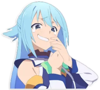🤑 Aqua Konosuba Anime, Konosuba, Aqua, piangere, triste, divertente whatsapp sticker