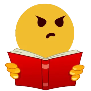 📔 Emoji, Lectura, Libro, Enojado, Expresión telegram sticker