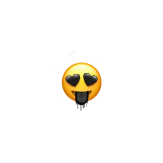 😛 Эмодзи, Глаза-сердечки, Высунутый язык, Любовь, Нежность telegram sticker