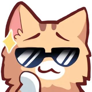 😎 gato, gafas de sol, cool, emoji, dibujo animado, animal, lindo telegram sticker