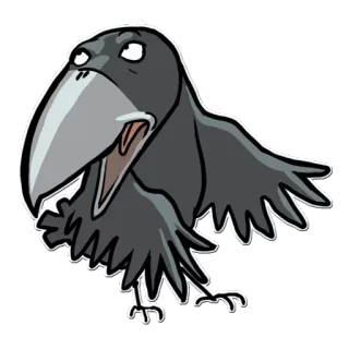 🙄 птица, ворон, животное, мультфильм telegram sticker