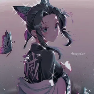 ⭐ Shinobu Kocho Demon Slayer anime, demon slayer, shinobu kocho, butterfly, anime girl whatsapp sticker