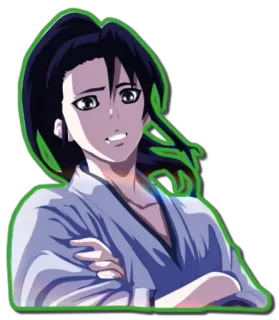 😈 Anime, Mulher, Braços cruzados, Confiante, Arrogante, Séria whatsapp sticker