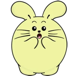 😳 coniglio, carino, cartone animato, animale, giallo, coniglietto whatsapp sticker