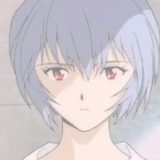 📓 Rei Ayanami Neon Genesis Evangelion Anime, Rei Ayanami, Evangelion, Charakter, Porträt, blaue Haare, rote Augen whatsapp sticker
