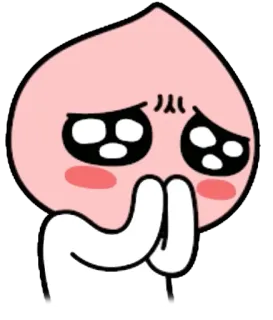 😖 pêssego, fofo, implorando, kawaii, kakao friends telegram sticker