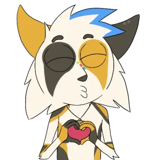 😚 Cartoon, Tier, Herz, Süß, Liebe, Kuss, Zuneigung telegram sticker