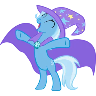 😍 Pony, Cartoon, Umhang, Magie, Sterne, Zauberer telegram sticker
