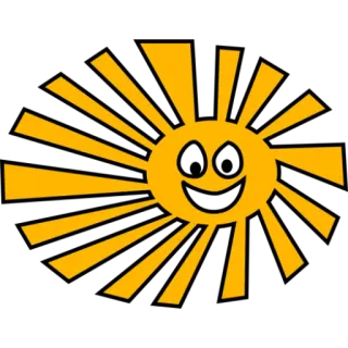 🌞 sol, sol radiante, feliz, brillante, amarillo, dibujo animado telegram sticker