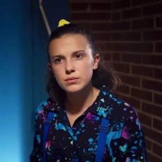 💟 Eleven Stranger Things Eleven, Stranger Things, Millie Bobby Brown, TV Show, Netflix telegram sticker