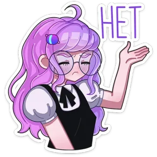 🙅‍♀️ HET dziewczyna, anime, odrzucenie, negatywny, nie, rosyjski telegram sticker