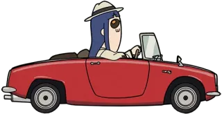 🚗 car, driving, toon, hat telegram sticker