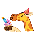 🎂 giraffa, compleanno, cupcake, cartone animato, festa, party telegram sticker