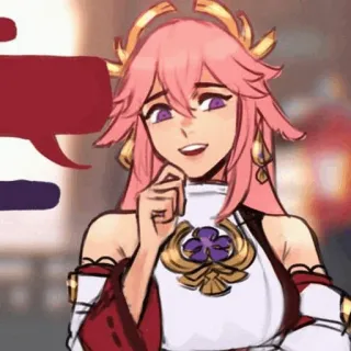 🍡 Yae Miko Genshin Impact anime, video game, genshin impact, yae miko, fan art, character telegram sticker