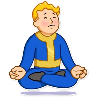 😌 Vault Boy Fallout vault boy, meditation, fallout, game, calm telegram sticker