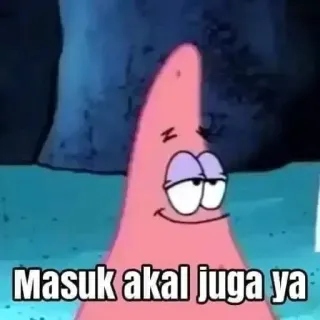 👍 Patrick Star SpongeBob SquarePants Masuk akal juga ya Patrick Star, SpongeBob SquarePants, cartoon, funny, meme, animated telegram sticker