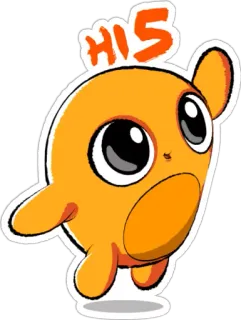 🙌 HI 5 cartone animato, dammi il cinque, saluto, arancione, carino, amichevole telegram sticker
