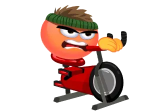 🏍 exercise, workout, fitness, stationary bike, cartoon, gym whatsapp sticker