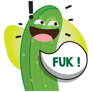 🤣 FUK! кактус, ругательства, мультфильм, смешной, комикс, милый telegram sticker
