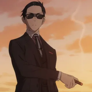 💳 Anime, Detektiv, Reich, Sonnenbrille, Zigarre, Anzug telegram sticker