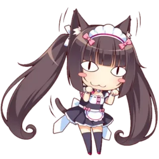 👀 Anime, Nekomimi, Maid, Chibi, Carino telegram sticker
