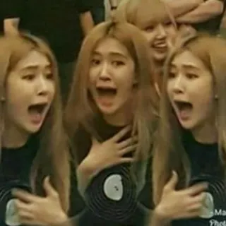 😱 choque, surpresa, emoção, reação exagerada, K-Pop, Rose whatsapp sticker