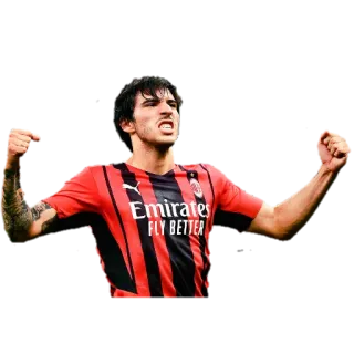 ✊ futebol, atleta, futebol, celebração, esportes, AC Milan, jogador telegram sticker