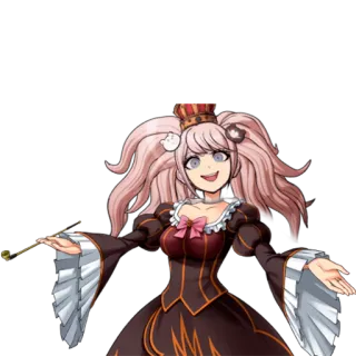 😈 Junko Enoshima Danganronpa Anime, Dziewczyna, Korona, Różowe Włosy, Danganronpa, Junko Enoshima telegram sticker