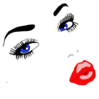 🤠 ojos, labios, belleza, maquillaje, cara telegram sticker