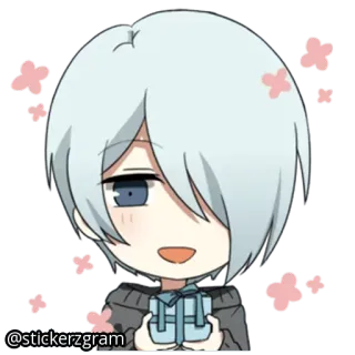 🎁 @stickerzgram Чиби, Аниме, Подарок, Милый, Мультфильм telegram sticker