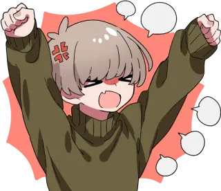😡 anime, hoạt hình, tức giận, bực bội, la hét, chuyển động, dễ thương telegram sticker