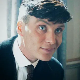 😜 Thomas Shelby Peaky Blinders Mann, Porträt, Schauspieler, ernst, TV-Sendung, Cillian Murphy telegram sticker