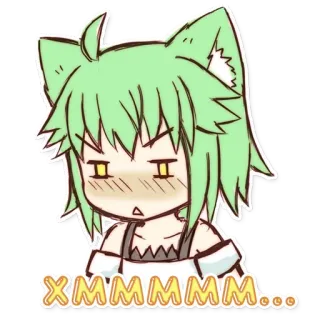 🤔 XMMMMM... Anime, Mèo gái, Dễ thương, Phản ứng, Ngượng ngùng telegram sticker