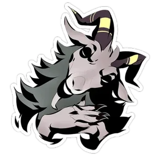 😏 animale, capra, personaggio, corna telegram sticker
