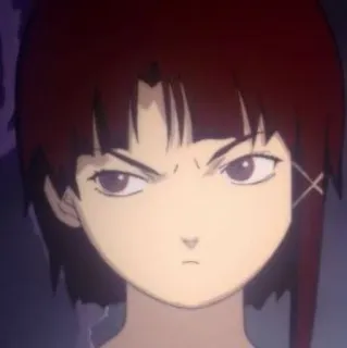 🤨 Lain Iwakura Serial Experiments Lain Anime, Fille, Personnage, Numérique, Internet, Cyberpunk whatsapp sticker