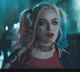 😕 Harley Quinn Suicide Squad PUDDIN Harley Quinn, Margot Robbie, Suicide Squad, Puddin, DC Comics, villain, female character telegram sticker