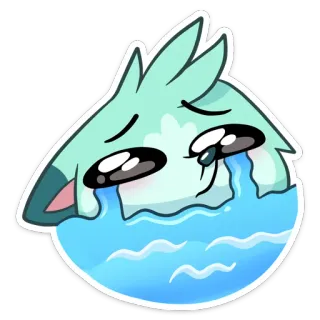 😭 llorando, triste, agua, lindo, kawaii, animal, lágrimas telegram sticker