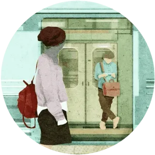 🤗 Menschen, Zug, Stadt, Fahrgäste, Stadt, Pendeln whatsapp sticker